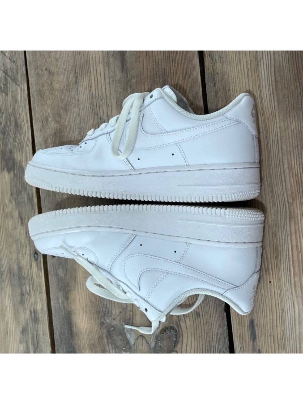 Nike Air Force 1 '07 Triple White Womens 8.5 White Leather Low Top Basketball - Picture 6 of 9